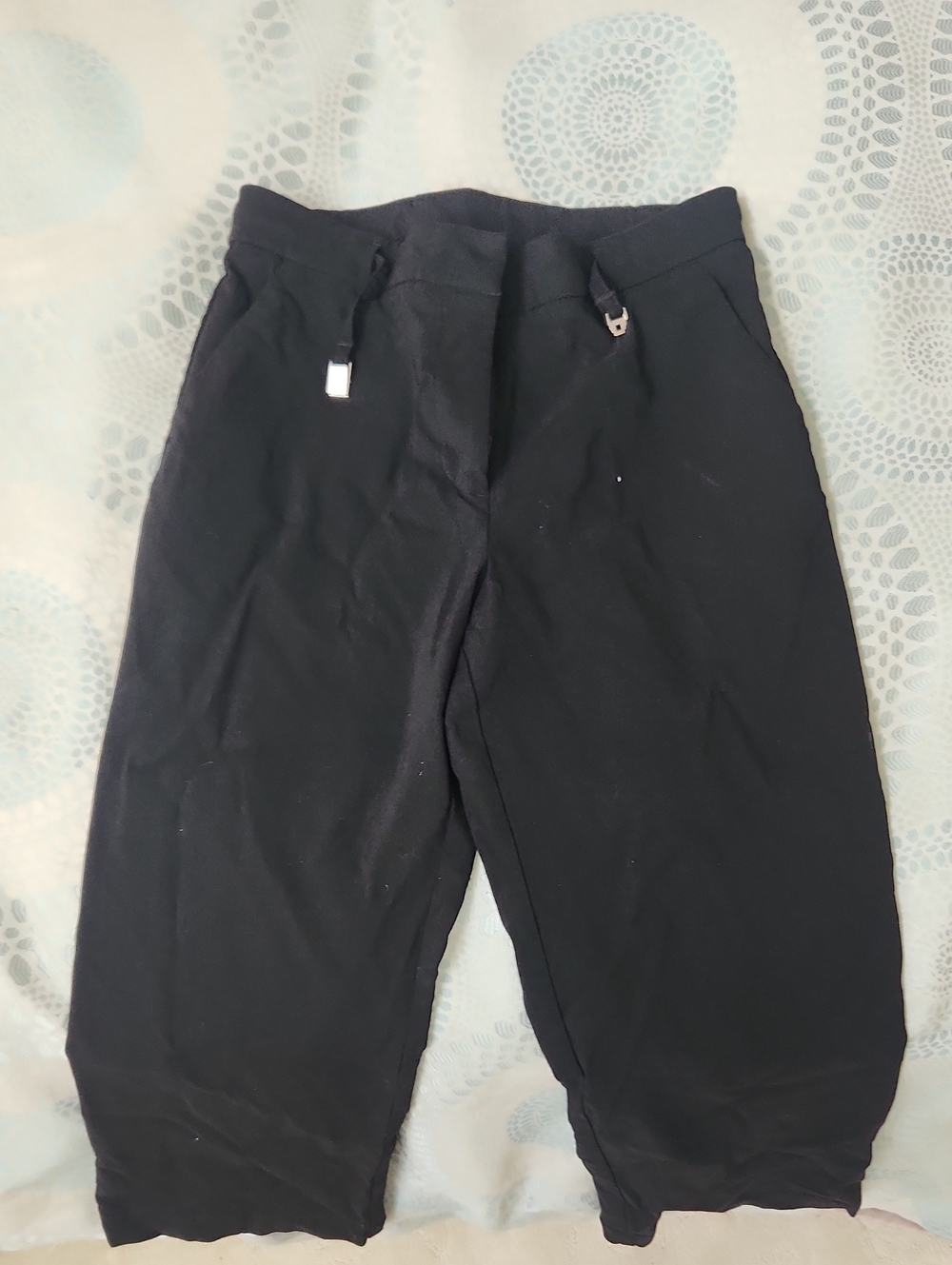 Express Black Cropped Wide-Leg Pants
